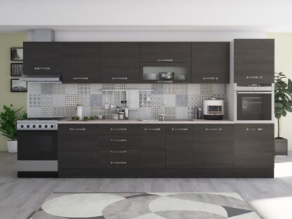 Bucatarie Alfa 380, wenge, blat termic travertin, corp hota, soldat - imagine 3