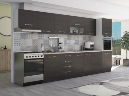 Bucatarie Alfa 380, wenge, blat termic travertin, corp hota, soldat - imagine 5