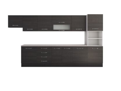 Bucatarie Alfa 380, wenge, blat termic travertin, corp hota, soldat - imagine 8