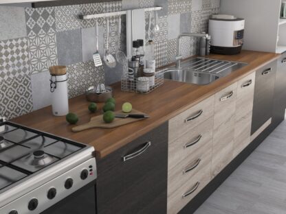 Bucatarie Alfa 380, sonoma/wenge, blat termic nuc, corp hota, soldat - imagine 5