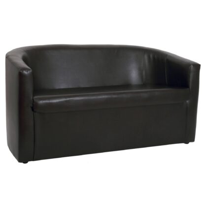 Canapea Olga, wenge, piele ecologica, 130x68x68 cm