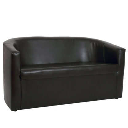 Canapea Olga, wenge, piele ecologica, 130x68x68 cm - imagine 3
