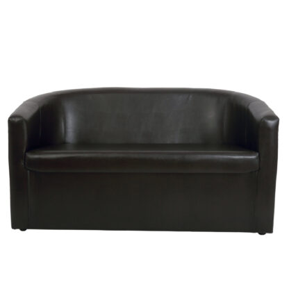 Canapea Olga, wenge, piele ecologica, 130x68x68 cm - imagine 4