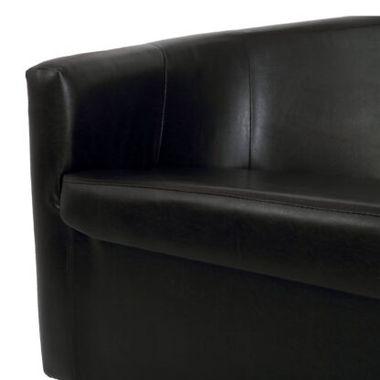 Canapea Olga, wenge, piele ecologica, 130x68x68 cm - imagine 5