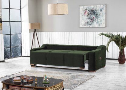 Canapea Prada, verde, 238x100x90 cm, extensibila cu 3 locuri - imagine 2