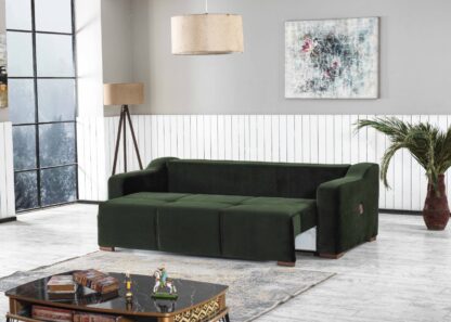 Canapea Prada, verde, 238x100x90 cm, extensibila cu 3 locuri - imagine 3