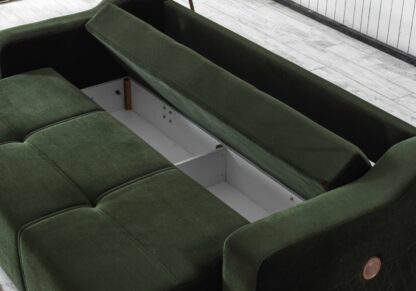 Canapea Prada, verde, 238x100x90 cm, extensibila cu 3 locuri - imagine 5