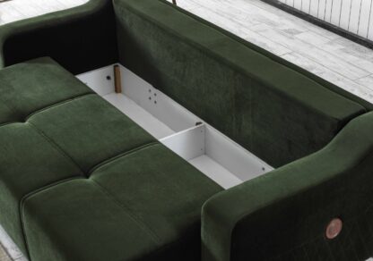 Canapea Prada, verde, 238x100x90 cm, extensibila cu 3 locuri - imagine 7