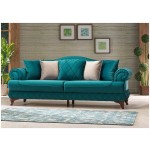 Canapea extensibila Bianca cu 2 locuri, 196x94x86 cm, culoare verde, material stofa