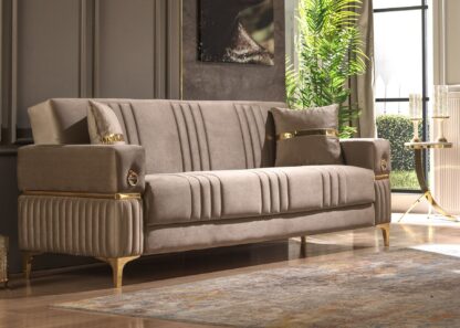 Canapea extensibila Tilda cu 2 locuri, 190x93x85 cm, culoare bej, material stofa