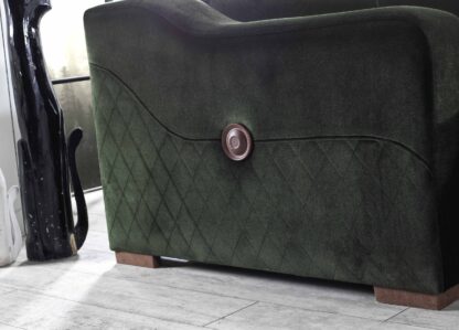 Coltar Prada, verde, 270x150x90 cm, extensibil cu lada - imagine 5