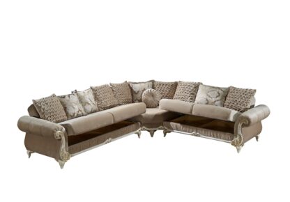 Coltar extensibil Sehrazat, culoare bej, 325x282x95 cm, extensibil cu lada - imagine 2