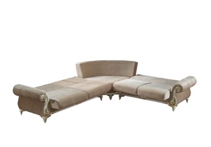 Coltar extensibil Sehrazat, culoare bej, 325x282x95 cm, extensibil cu lada - imagine 3