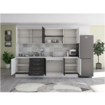 Bucatarie Alfa 260, cu vitrina, wenge/alb, blat termic alb - imagine 6