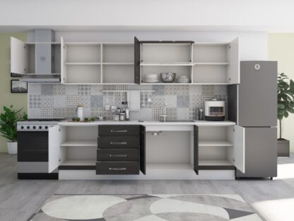 Bucatarie Alfa 320, wenge/alb, blat termic alb, corp hota - imagine 4