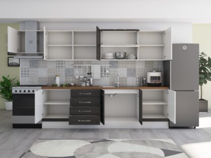 Bucatarie Alfa 320, wenge/alb, blat termic nuc, corp hota - imagine 4