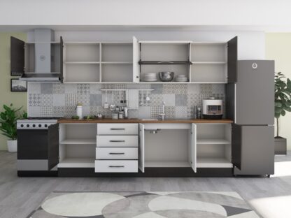 Bucatarie Alfa 320, alb/wenge, blat termic nuc, corp hota - imagine 4