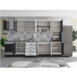 Bucatarie Alfa 320, alb/wenge, blat termic travertin, corp hota - imagine 4