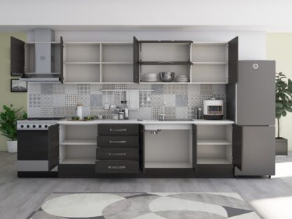 Bucatarie Alfa 320, wenge, blat termic alb, corp hota - imagine 4