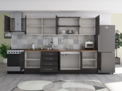 Bucatarie Alfa 320, wenge, blat termic nuc, corp hota - imagine 4