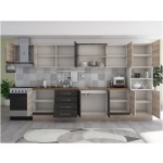 Bucatarie Alfa 380, wenge/sonoma, blat termic nuc, corp hota, soldat - imagine 6
