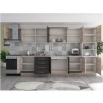 Bucatarie Alfa 380, wenge/sonoma, blat termic travertin, corp hota, soldat - imagine 6