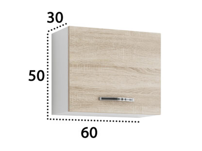 Corp hota pentru bucatarie, sonoma/alb, PAL, 60x50x30 cm - imagine 3