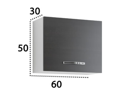 Corp hota pentru bucatarie, wenge/alb, PAL, 60x50x30 cm - imagine 3