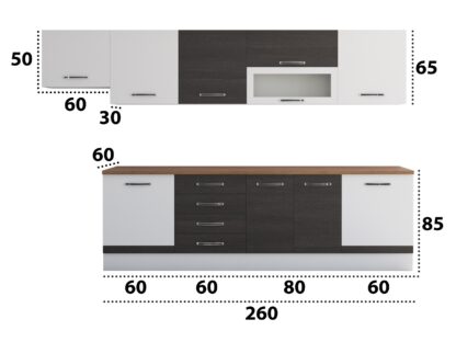Bucatarie Alfa 320, wenge/alb, blat termic nuc, corp hota - imagine 6