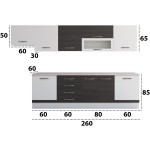 Bucatarie Alfa 320, wenge/alb, blat termic travertin, corp hota - imagine 6