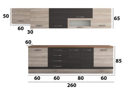 Bucatarie Alfa 320, wenge/sonoma, blat termic nuc, corp hota - imagine 6