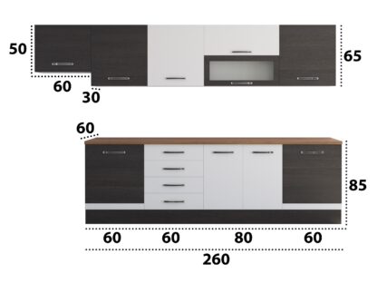 Bucatarie Alfa 320, alb/wenge, blat termic nuc, corp hota - imagine 6