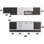 Bucatarie Alfa 320, alb/wenge, blat termic travertin, corp hota - imagine 6