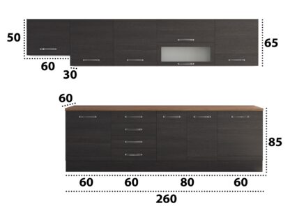 Bucatarie Alfa 320, wenge, blat termic nuc, corp hota - imagine 6