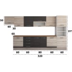 Bucatarie Alfa 380, wenge/sonoma, blat termic nuc, corp hota, soldat - imagine 8