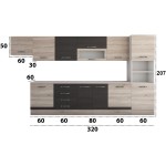 Bucatarie Alfa 380, wenge/sonoma, blat termic travertin, corp hota, soldat - imagine 8