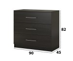 Dormitor Solano, Wenge, Dulap 183 cm, Alb, Pat cu tablie tapitata crem 160×200 cm, 2 noptiere, comoda - imagine 9