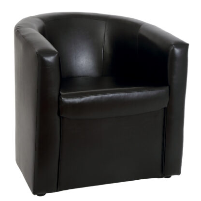 Fotoliu Olga, negru, piele ecologica, 68x68x68 cm