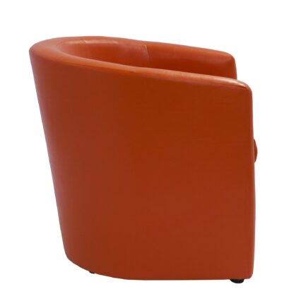 Fotoliu Olga, portocaliu, piele ecologica, 68x68x68 cm - imagine 2