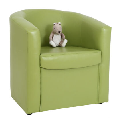 Fotoliu Olga, verde, piele ecologica, 68x68x68 cm - imagine 3