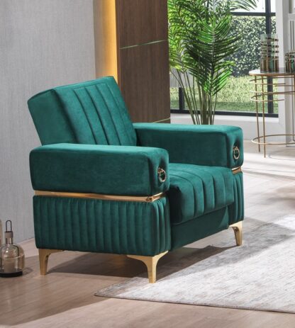 Fotoliu Tilda, 96x90x90 cm, culoare turcoaz, material stofa