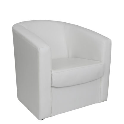 Fotoliu Tudor, alb, piele ecologica, 68x67x75 cm