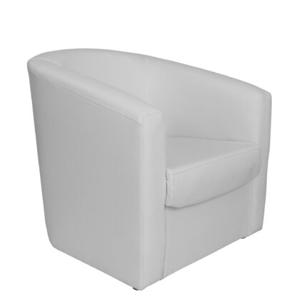 Fotoliu Tudor, alb, piele ecologica, 68x67x75 cm - imagine 7