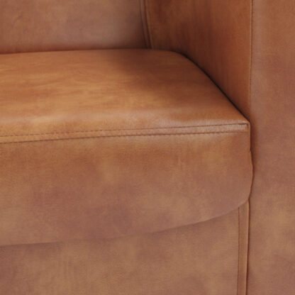 Fotoliu Tudor, cognac, piele ecologica, 68x67x75 cm - imagine 2