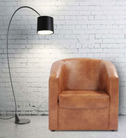 Fotoliu Tudor, cognac, piele ecologica, 68x67x75 cm - imagine 10