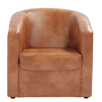Fotoliu Tudor, cognac, piele ecologica, 68x67x75 cm - imagine 12