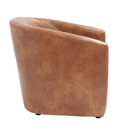 Fotoliu Tudor, cognac, piele ecologica, 68x67x75 cm - imagine 7