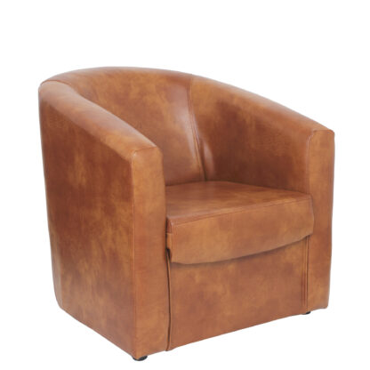 Fotoliu Tudor, cognac, piele ecologica, 68x67x75 cm