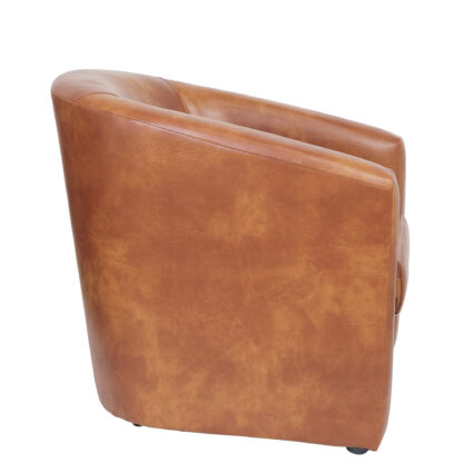 Fotoliu Tudor, cognac, piele ecologica, 68x67x75 cm - imagine 5