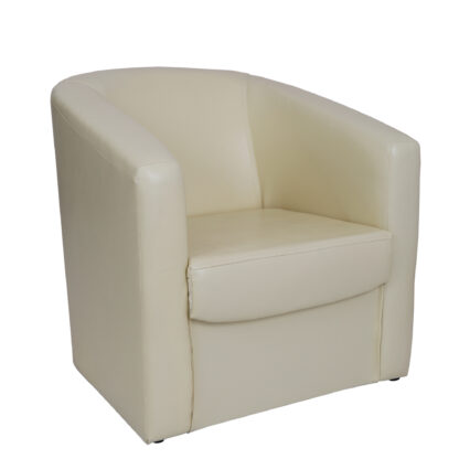 Fotoliu Tudor, crem, piele ecologica, 68x67x75 cm